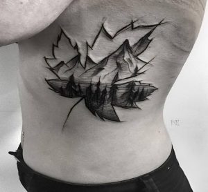 фото тату кленовый лист от 14.04.2018 №141 - maple leaf tattoo - tattoo-photo.ru