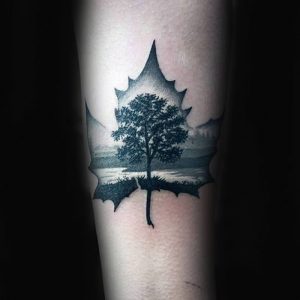 фото тату кленовый лист от 14.04.2018 №147 - maple leaf tattoo - tattoo-photo.ru