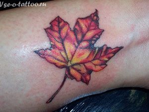 фото тату кленовый лист от 14.04.2018 №159 - maple leaf tattoo - tattoo-photo.ru