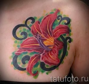 фото тату королевская лилия от 08.04.2018 №087 - tattoo royal lily - tattoo-photo.ru