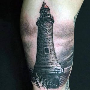 фото тату маяк от 16.04.2018 №003 - tattoo beacon - tattoo-photo.ru