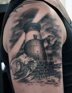 фото тату маяк от 16.04.2018 №005 - tattoo beacon - tattoo-photo.ru
