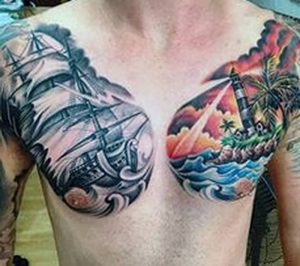 фото тату маяк от 16.04.2018 №008 - tattoo beacon - tattoo-photo.ru