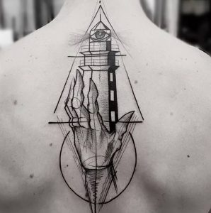 фото тату маяк от 16.04.2018 №010 - tattoo beacon - tattoo-photo.ru