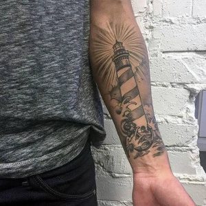 фото тату маяк от 16.04.2018 №012 - tattoo beacon - tattoo-photo.ru