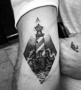 фото тату маяк от 16.04.2018 №013 - tattoo beacon - tattoo-photo.ru
