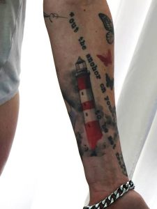 фото тату маяк от 16.04.2018 №014 - tattoo beacon - tattoo-photo.ru