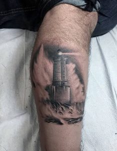 фото тату маяк от 16.04.2018 №020 - tattoo beacon - tattoo-photo.ru