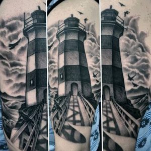 фото тату маяк от 16.04.2018 №026 - tattoo beacon - tattoo-photo.ru