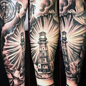 фото тату маяк от 16.04.2018 №031 - tattoo beacon - tattoo-photo.ru