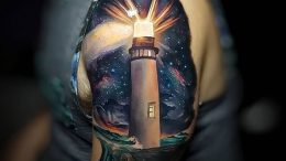 фото тату маяк от 16.04.2018 №044 - tattoo beacon - tattoo-photo.ru