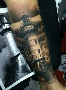 фото тату маяк от 16.04.2018 №048 - tattoo beacon - tattoo-photo.ru