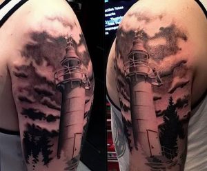 фото тату маяк от 16.04.2018 №065 - tattoo beacon - tattoo-photo.ru