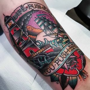 фото тату маяк от 16.04.2018 №067 - tattoo beacon - tattoo-photo.ru