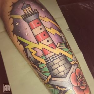 фото тату маяк от 16.04.2018 №069 - tattoo beacon - tattoo-photo.ru