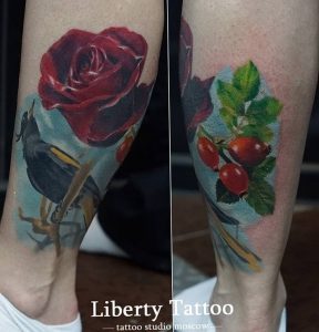 фото тату шиповник от 13.04.2018 №006 - Tattoo rosehip - tattoo-photo.ru