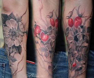 фото тату шиповник от 13.04.2018 №012 - Tattoo rosehip - tattoo-photo.ru