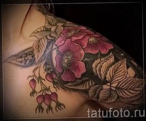 фото тату шиповник от 13.04.2018 №024 - Tattoo rosehip - tattoo-photo.ru