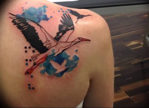 фото тату аист от 18.04.2018 №009 - tattoo stork - tatufoto.com