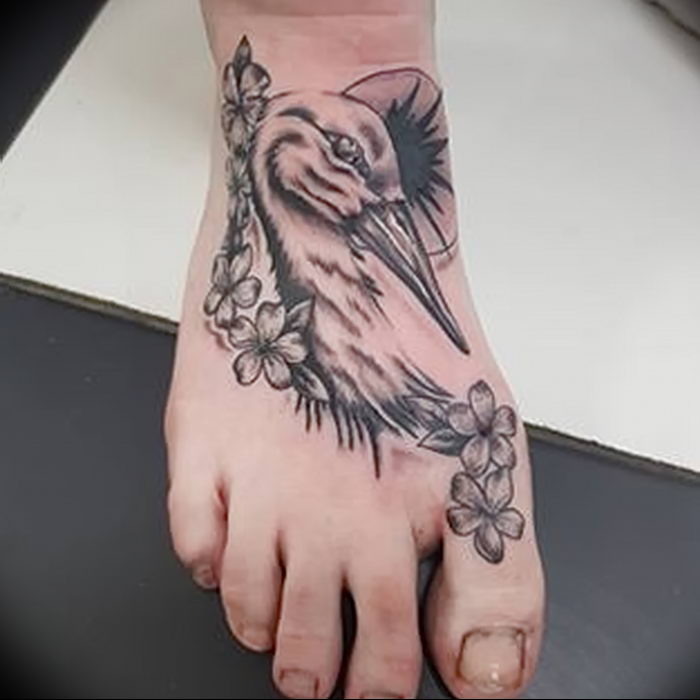 фото тату аист от 18.04.2018 №030 tattoo stork