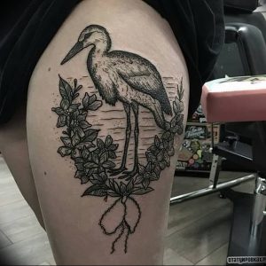 фото тату аист от 18.04.2018 №003 - tattoo stork - tatufoto.com