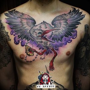 фото тату аист от 18.04.2018 №022 - tattoo stork - tatufoto.com