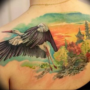 фото тату аист от 18.04.2018 №052 - tattoo stork - tatufoto.com