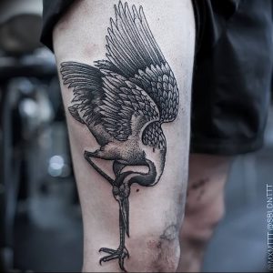 фото тату аист от 18.04.2018 №054 - tattoo stork - tatufoto.com