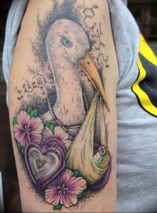 фото тату аист от 18.04.2018 №070 - tattoo stork - tatufoto.com