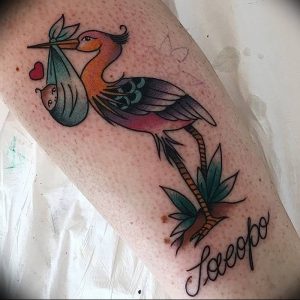 фото тату аист от 18.04.2018 №079 - tattoo stork - tatufoto.com