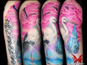 фото тату аист от 18.04.2018 №084 - tattoo stork - tatufoto.com