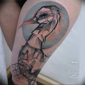 фото тату аист от 18.04.2018 №088 - tattoo stork - tatufoto.com