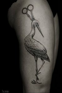 фото тату аист от 18.04.2018 №093 - tattoo stork - tatufoto.com