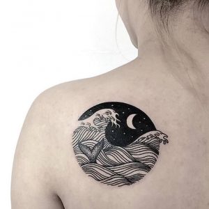 фото тату океан от 06.04.2018 №001 - tattoo ocean - tattoo-photo.ru