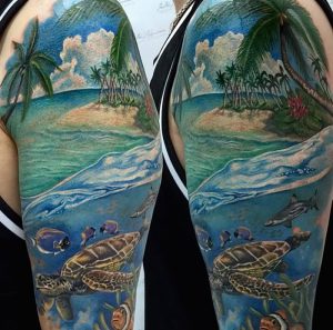 фото тату океан от 06.04.2018 №004 - tattoo ocean - tattoo-photo.ru
