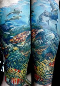 фото тату океан от 06.04.2018 №039 - tattoo ocean - tattoo-photo.ru