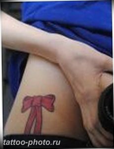 фото тату бантик 24.12.2018 №001 - photo tattoo bow - tattoo-photo.ru