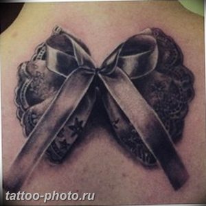 фото тату бантик 24.12.2018 №015 - photo tattoo bow - tattoo-photo.ru