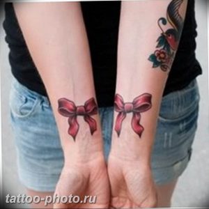 фото тату бантик 24.12.2018 №018 - photo tattoo bow - tattoo-photo.ru