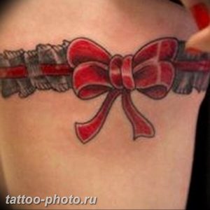 фото тату бантик 24.12.2018 №022 - photo tattoo bow - tattoo-photo.ru