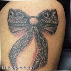 фото тату бантик 24.12.2018 №027 - photo tattoo bow - tattoo-photo.ru