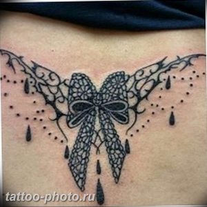 фото тату бантик 24.12.2018 №031 - photo tattoo bow - tattoo-photo.ru