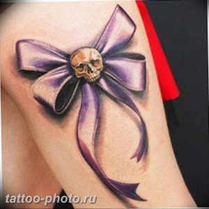 фото тату бантик 24.12.2018 №034 - photo tattoo bow - tattoo-photo.ru
