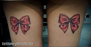 фото тату бантик 24.12.2018 №042 - photo tattoo bow - tattoo-photo.ru