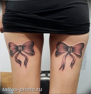 фото тату бантик 24.12.2018 №044 - photo tattoo bow - tattoo-photo.ru