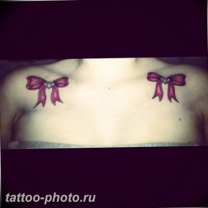 фото тату бантик 24.12.2018 №046 - photo tattoo bow - tattoo-photo.ru