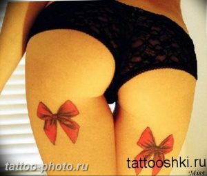 фото тату бантик 24.12.2018 №061 - photo tattoo bow - tattoo-photo.ru