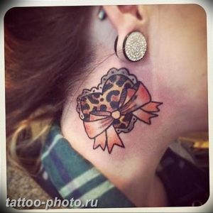 фото тату бантик 24.12.2018 №081 - photo tattoo bow - tattoo-photo.ru