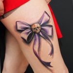 фото тату бантик 24.12.2018 №087 - photo tattoo bow - tattoo-photo.ru