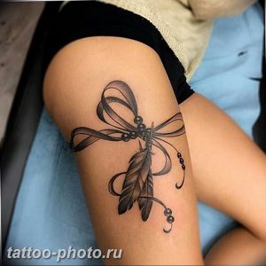 фото тату бантик 24.12.2018 №098 - photo tattoo bow - tattoo-photo.ru